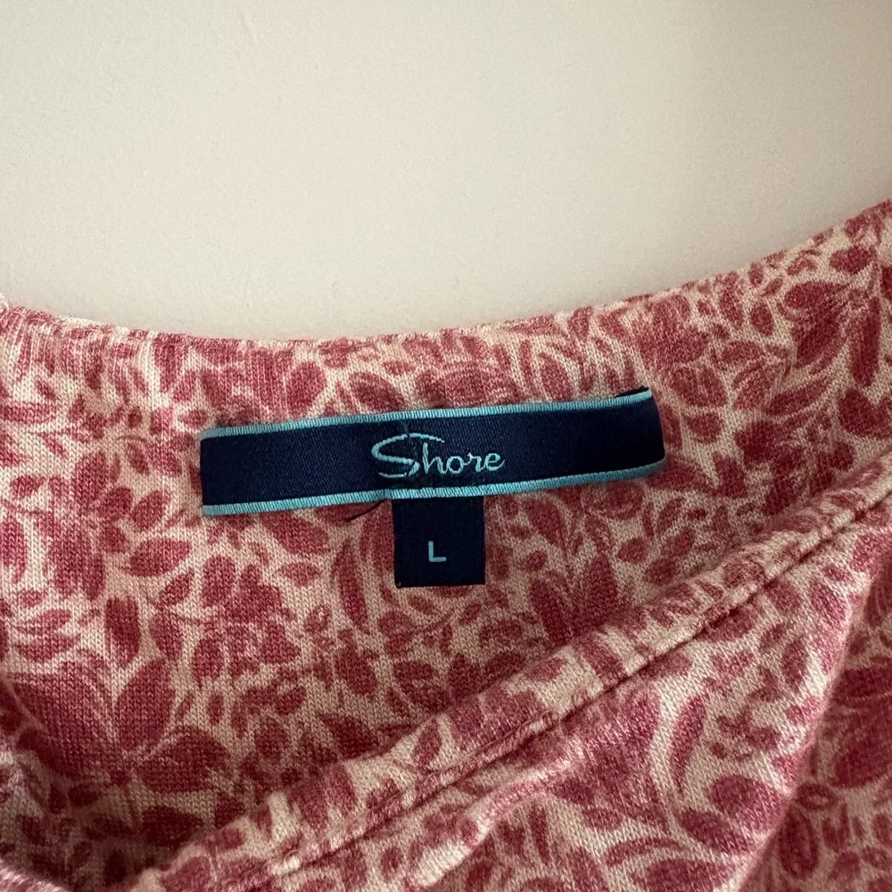 Shore Floral Sweetheart Neck Long Sleeve Top - Picture 2 of 6